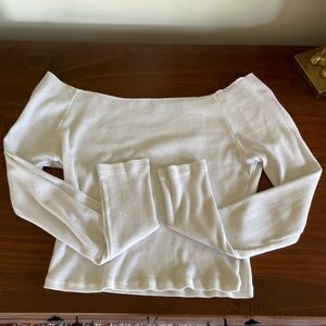 brandy melville white off the shoulder top